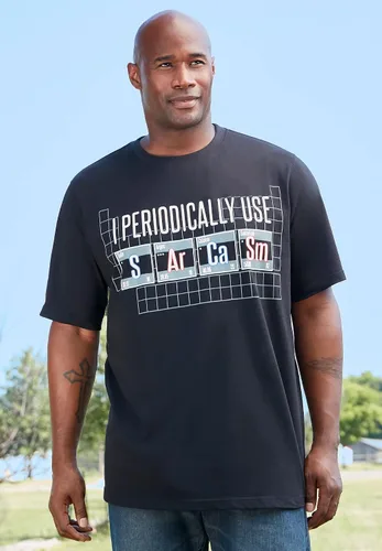 Miniatura 3 de KingSize Camiseta estampada con eslogan grande y alto para hombre