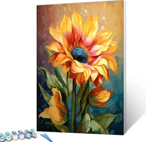 Miniatura 19 de Leisurely - Pintura por números para adultos, flor en botella, pintura al óleo digital, pintura acrílica, kits de pintura de licor, arte de pared