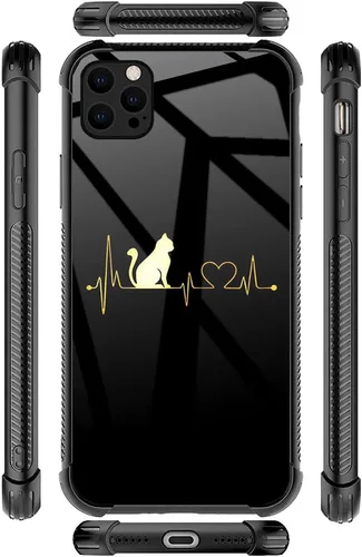 Miniatura 7 de ZHEGAILIAN Funda compatible con iPhone 13 Pro, fundas Cat Heartbeat 13 Pro para niñas, esquinas reforzadas, TPU suave, a prueba de golpes, Latido