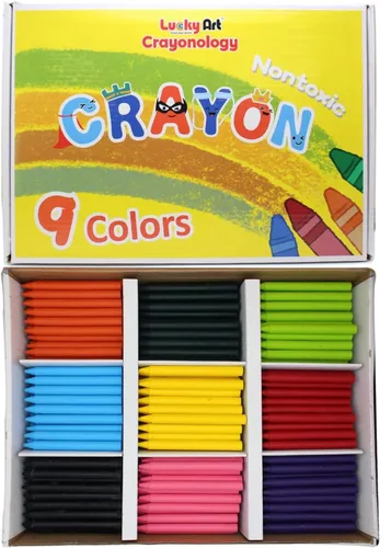 Crayones de cera sin envolver, paquete a granel de 450 unidades, preclasificados en 9 colores vibrantes para niños y profesores, seguridad ASTM