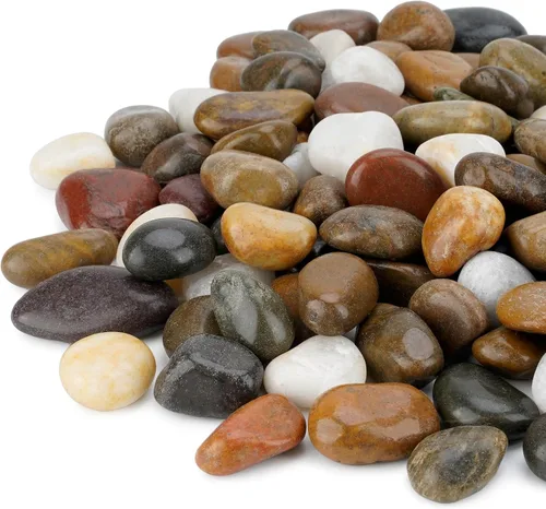 Mr. Fireglass Piedras pulidas naturales, piedras decorativas de colores mixtos de 1 pulgada para acuario, grava, rocas de río para jarrón,