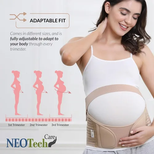 Miniatura 23 de NeoTech Care Cinturón de maternidad para embarazo, soporte para espalda, abdomen, cintura, pelvis (talla L, color marfil)