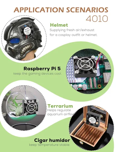 Miniatura 4 de Refrigeración de computadora de alta velocidad sin escobillas de 1.575 in x 0.394 in, 5 V, USB, CC, para impresora 3D, gabinete electrónico, casco