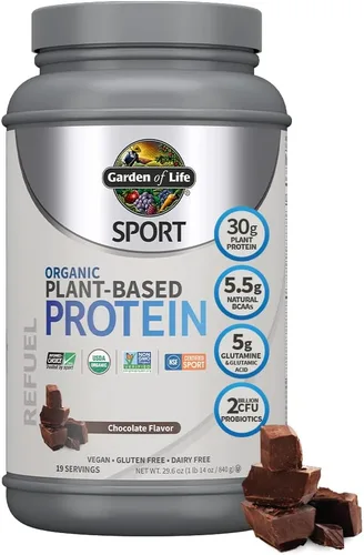 Miniatura 2 de Garden of Life Proteína deportiva vegana orgánica en polvo y péptidos de colágeno alimentados con pasto, 19.75 onzas