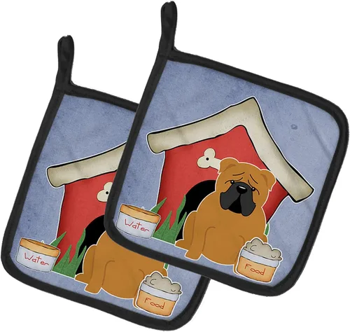 Miniatura 43 de Caroline's Treasures BB2894PTHD Dog House Collection Chow Chow Chow - Par de soportes para ollas, 7.5HX7.5W, multicolor 4-Azul