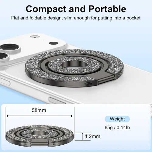 Miniatura 8 de Anillo magnético para teléfono MagSafe Grip, soporte magnético de doble cara para iPhone Air 17 16 16e 15 14 13 12 Pro Max Mini Plus, soporte