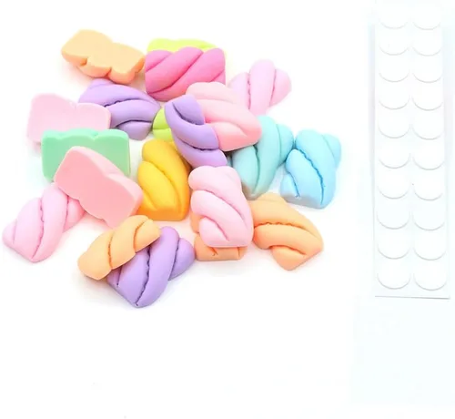 Miniatura 9 de 20 paletas de dulces kawaii, varios adornos de resina con parte trasera plana, suministros para manualidades, álbumes de recortes, decoración