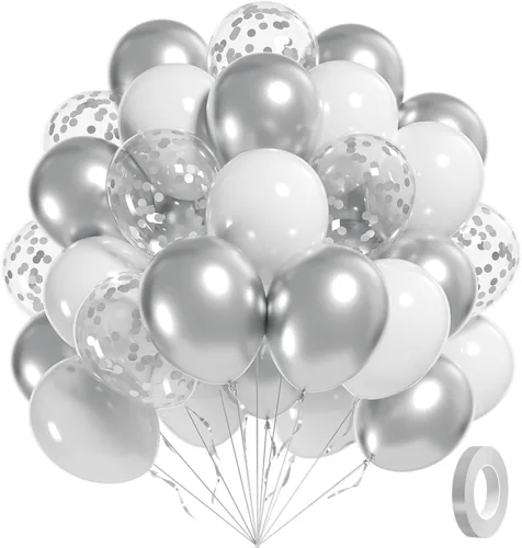Miniatura 15 de 60 globos rojos y blancos de 12 pulgadas con globos de confeti blanco y rojo para boda, compromiso, Navidad, día de San Valentín, cumpleaños, Rojo