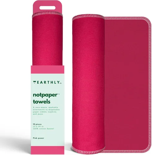 Miniatura 20 de Toallas de papel reutilizables, paquete de 10 unidades, rollo de toallas de papel de algodón lavables, servilletas reutilizables sin papel