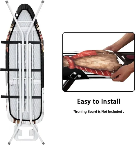 Miniatura 5 de Cubierta de tabla de hierro para tablas estándar, antiadherente, resistente a quemaduras y manchas, diseño de reno de Navidad, extra ancha, fácil