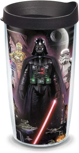 Taza de viaje Tervis Star Wars Collage de doble pared aislada hecha en Estados Unidos mantiene las bebidas frías y calientes, 16 onzas, Clásico