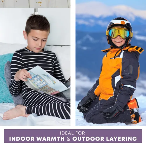 Miniatura 4 de Rocky Ropa interior térmica para niños, ropa interior larga para niños, capa base para clima frío/esquí