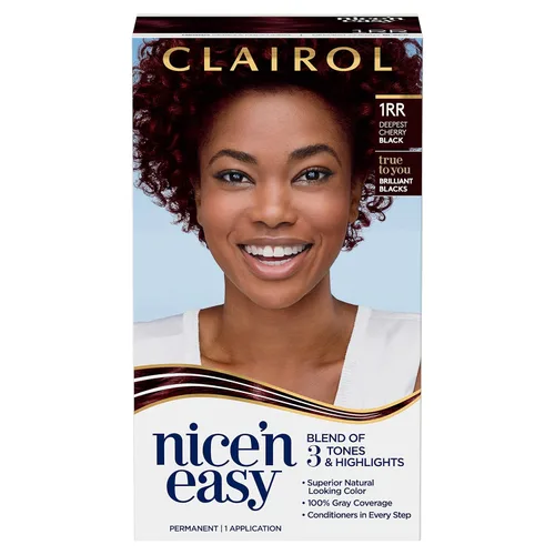 Clairol Nice'n Easy - Tinte permanente para el cabello, color negro cereza más profundo 1RR, paquete de 1 unidad