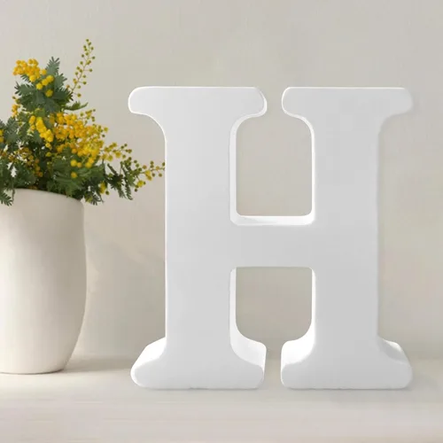 Miniatura 14 de Letras de madera de 4.3 pulgadas, letras blancas de madera sin terminar para injerto, letras de madera para decoración de pared, letras pie