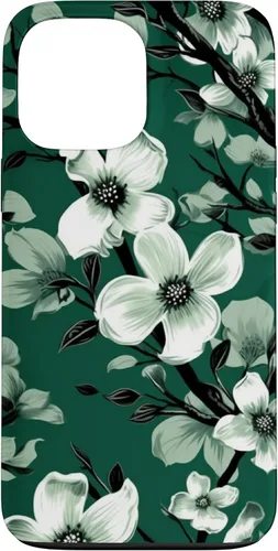 Miniatura 23 de White Dogwood Flower Pattern Green Black & White Case for iPhone 17