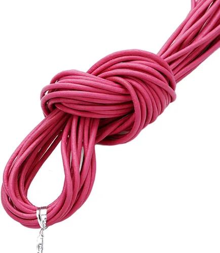Miniatura 10 de Cuerda redonda de cuero real de 21 yardas, cuerda trenzada de cuero genuino para hacer joyas, collares, pulseras, cordones de zapatos, correas