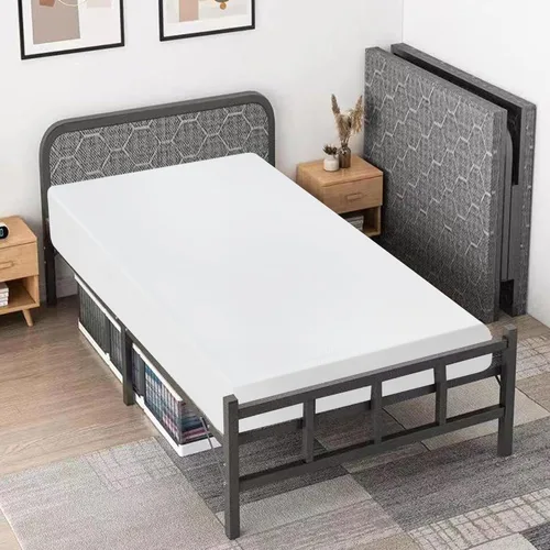 Miniatura 31 de BestMassage Colchón individual de 5 pulgadas Espuma viscoelástica con gel Sensación mediana firme Blanco Cama en una caja, certificado