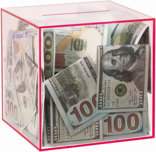 Miniatura 8 de Alcancía transparente para adultos/niños, caja de dinero de acrílico que no se puede abrir para ahorrar dinero en efectivo y monedas, debe romperse
