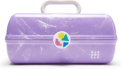 Miniatura 25 de Caboodles On-The-Go Girl - Caja de maquillaje para chicas, dos tonos violeta sobre brillo plateado, caja organizadora de maquillaje de plástico