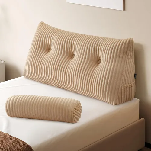Miniatura 27 de Z-hom Almohada de cuña grande para cabecero, almohada triangular para cabecero tamaño king, almohada de lectura para cama con una almohada enrollada