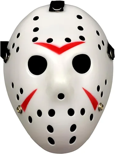 Miniatura 2 de JOYFISCO Máscara de Halloween Máscara de hockey de terror Máscara de fiesta de disfraces de Halloween Props Máscara de disfraz para cosplay Blanco