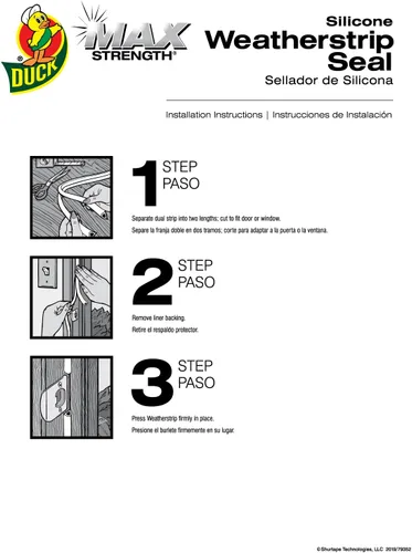 Miniatura 9 de Duck Brand Max Strength Sello de Burletes de Silicona para Puertas y Ventanas, Autoadhesivo, Se Adapta a Espacios Medianos de 1/8-1/4 Pulgadas, .31