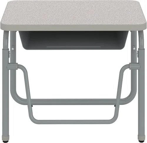 Miniatura 10 de Safco Productos AlphaBetter 2.0 Escritorio para estudiantes de altura ajustable con barra de reposapiés oscilante y caja de libros, sentado a pie