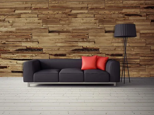 Miniatura 9 de Paneles de madera maciza de granero de pino natural recuperado en 3D, 9 paneles, cubiertas de 10.4 pies cuadrados por caja (abedul natural)