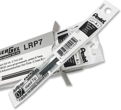 Miniatura 7 de Pentel Tinta de repuesto para bolígrafo de gel permanente EnerGel PRO (0.028 in), línea media, tinta negra, caja de 12 (LRP7-A)