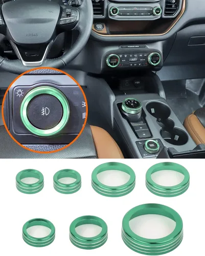 Miniatura 21 de Savadicar CKT01 Billet - Juegos de molduras de perillas de control de aluminio billet, faros/4WD/HVAC, biseles de anillos de perillas de control