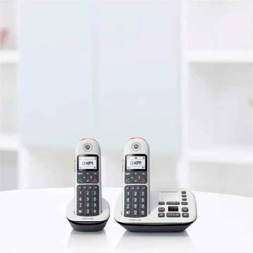 Miniatura 2 de Motorola CD5012 Teléfono Digital Inalámbrico con Contestador Automático (2 Teléfonos) Sistema DECT 6.0 de Largo Alcance, Botones Grandes y Pantalla