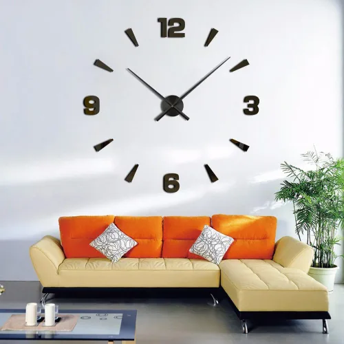 Miniatura 5 de Timelike - Agujas de reloj 3D grandes para bricolaje, reloj de pared con mecanismo de cuarzo, accesorios de arte decorativo (negro)