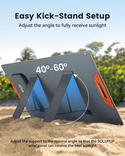 Miniatura 7 de SOLUPUP Panel solar portátil de 100 W para estación de energía, cargador solar plegable de alta eficiencia con cable DC/XT60/Anderson, salidas USB