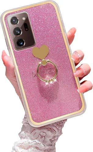 Miniatura 13 de Para Samsung Galaxy A52 5G Caso Lindas Niñas Mujeres Shell De Brillo De Lujo Con Anillo De Corazón Kickstand Cubierta Protectora A Prueba De Golpes