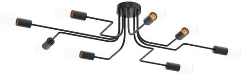 Miniatura 4 de Lingkai Sputnik - Lámpara de techo industrial, 8 luces, semiempotrada, con acabado negro mate para sala de estar, dormitorio, comedor
