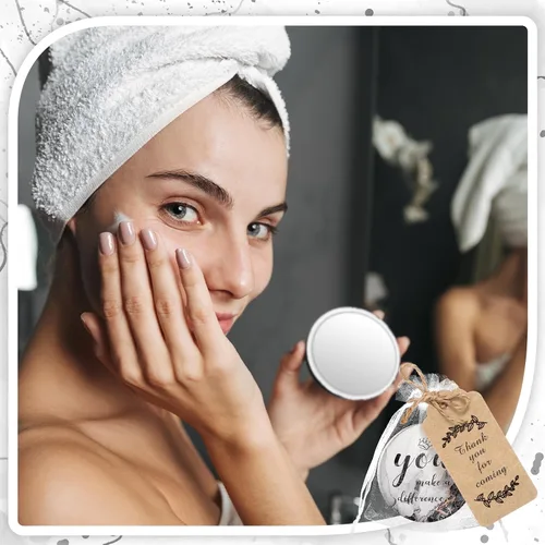 Miniatura 3 de Tradder 50 juegos de espejos compactos a granel para mujeres, agradecimiento, bolso pequeño, bolsa de bolsillo, artículo de maquillaje, mini espejo