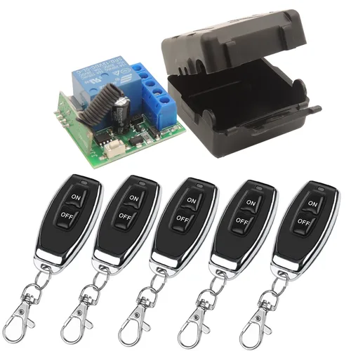 Miniatura 9 de DieseRC Interruptor de control remoto inalámbrico universal de 433 Mhz CC 12 V 1 CH RF Relé receptor módulo con 1 transmisor, interruptor remoto