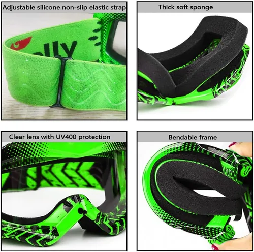 Miniatura 5 de Gafas de equitación para niños, adolescentes, jóvenes, ATV, motocicleta, esquí, snowboard, motocross