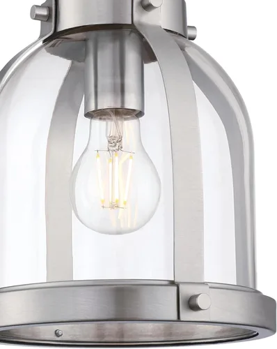 Miniatura 5 de Westinghouse 6117800 Cindy - Mini lámpara colgante para interiores, estilo vintage, acabado de níquel cepillado, cristal transparente cepillado