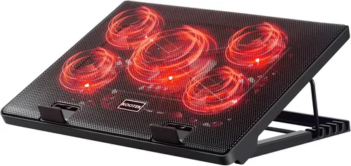 Miniatura 8 de Kootek Almohadilla de enfriamiento para computadora portátil de 12 pulgadas -17 pulgadas - Almohadilla para enfriamiento de 5 ventiladores Azul