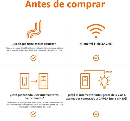 Miniatura 2 de Amazon Basics - Interruptor inteligente de 3 vías, funciona solo con Alexa, Wi-Fi de 2.4 GHz, no requiere concentrador, color blanco
