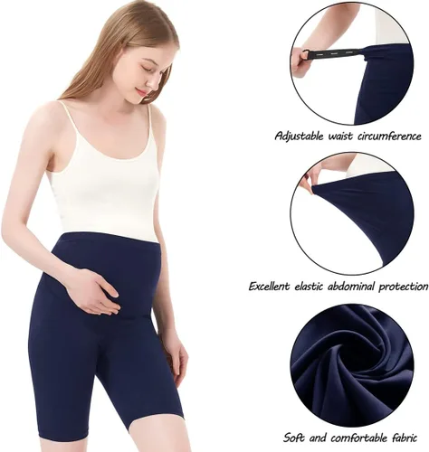 Miniatura 7 de Harssidanzar Pantalones cortos de maternidad para mujer, cómodos, para entrenamiento, yoga, embarazo, pantalones cortos de verano SL101US