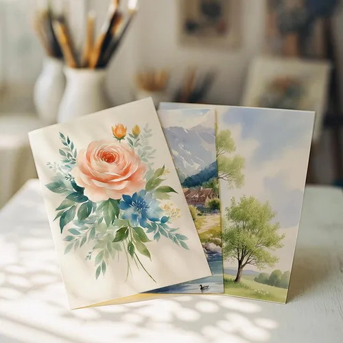 Miniatura 7 de Threvortax 100 piezas de papel de acuarela de 5 x 7 pulgadas, 105 libras/230 GSM, papel de color de agua de prensa en frío para estudiantes