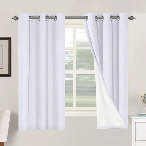 Miniatura 199 de H.VERSAILTEX Cortinas opacas de lino de 72 pulgadas de largo, 100% absolutamente opacas, con aislamiento térmico, con textura de lino, cortinas