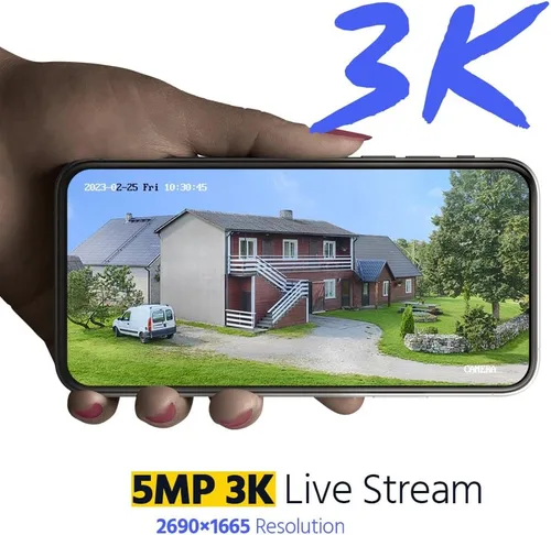 Miniatura 2 de ANNKE Cámara de seguridad 3K para vigilancia doméstica y empresarial, cámara analógica negra con cable con visión nocturna de 100 pies, visión