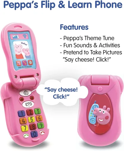 Miniatura 4 de Peppa Pig PP06 Peppa's Flip & Learn - Teléfono de juguete para niños, aprendizaje interactivo y desarrollo infantil, reconocimiento