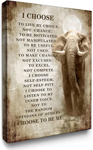 Miniatura 10 de Luslya Lienzo de elefante cristiano para pared, imagen motivacional de elefante, decoración de pared enmarcada, citas inspiradoras, pósteres