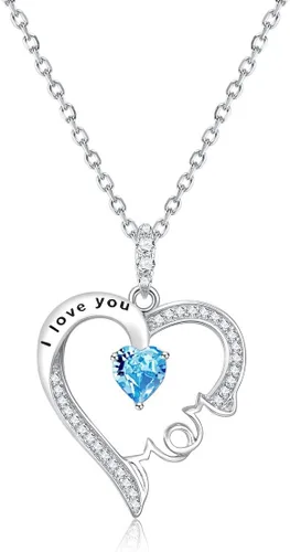 Miniatura 3 de Collar con dije de plata de ley 925 con piedras natales de agosto de septiembre, peridoto y zafiro azul para mujer, regalos de cumpleaños, regalos