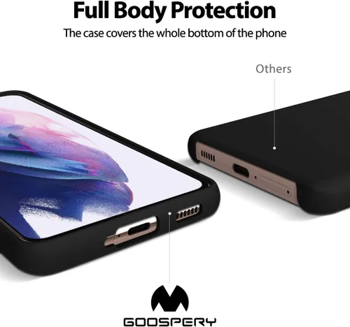 Miniatura 3 de GOOSPERY Funda de silicona líquida compatible con Samsung Galaxy S21, suave al tacto, protección de cuerpo completo, a prueba de golpes, con forro