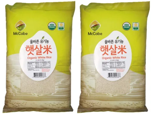Miniatura 6 de McCabe Paquete de arroz orgánico de 12 libras (1 arroz blanco + 1 arroz integral y arroz dulce integral mezclado, 7030), certificado orgánico por